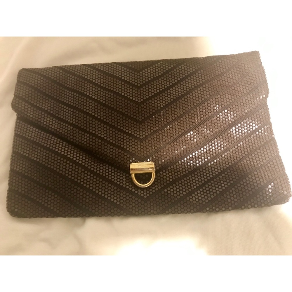 Brown sequined clutch NWOT
